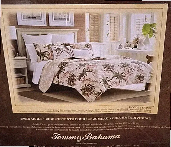 New Tommy Bahama Twin Quilt! Bonny Cove Pattern!