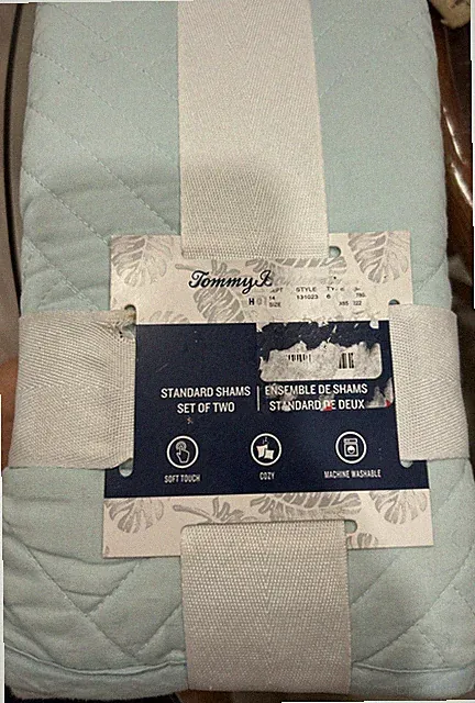 Set of 2 Tommy Bahama Home Tropical Blue 100% Cotton Standard Shams NWT