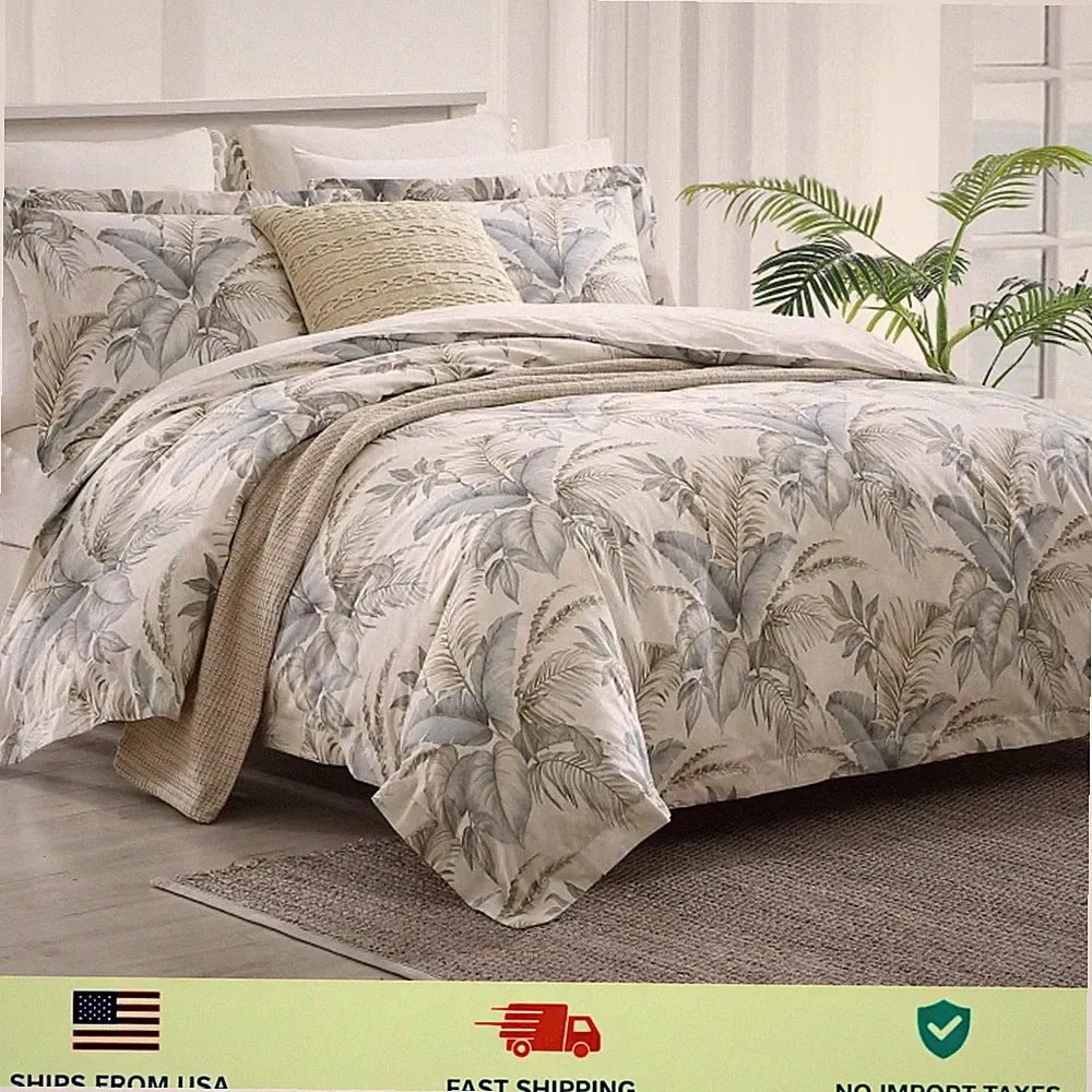 Tommy Bahama Baker's Bluff Comforter/Sham Set, Silvery Blue - New