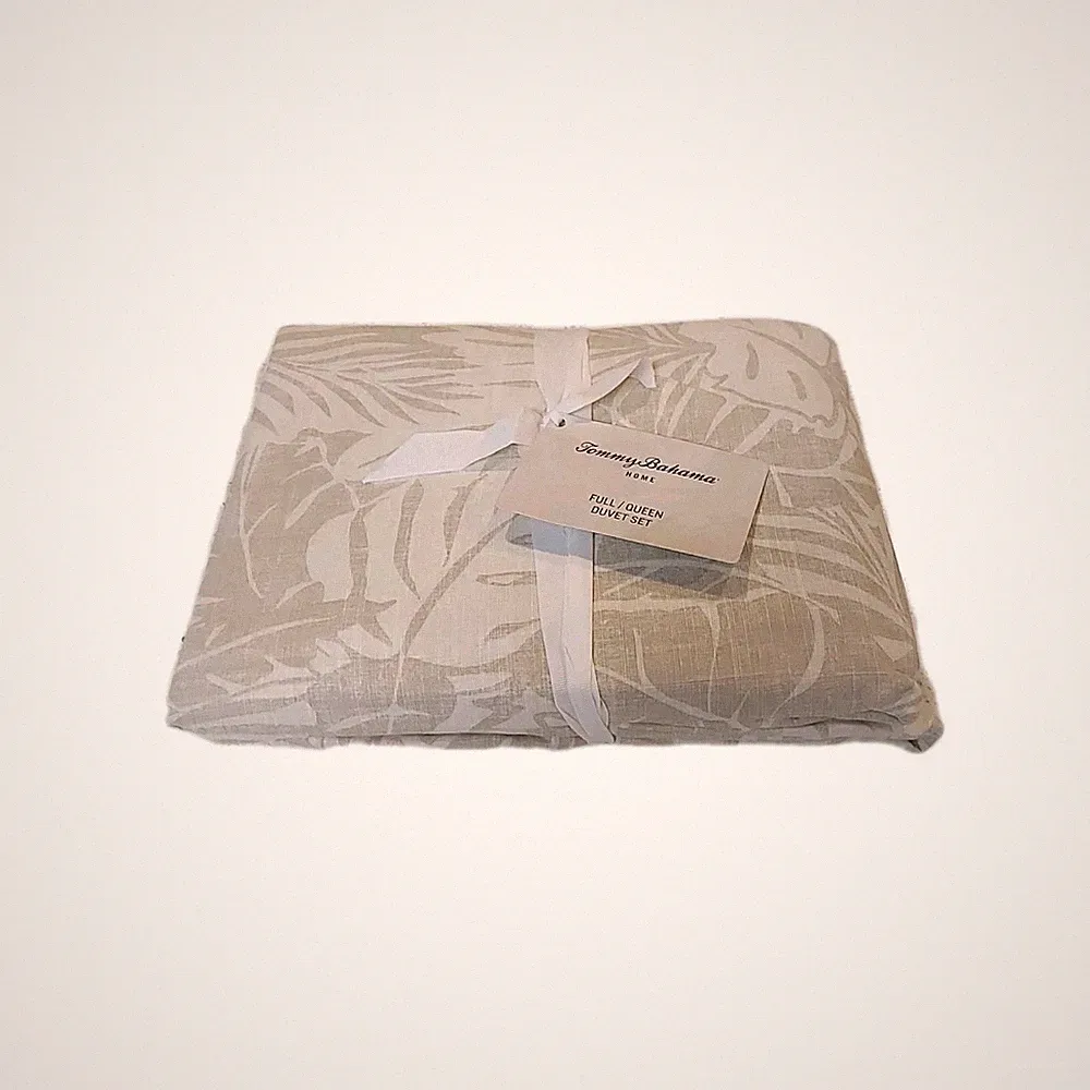 Tommy Bahama~Costa Blanca Full/Queen 3 Piece Duvet Cover & Shams Bedding Set~NWT