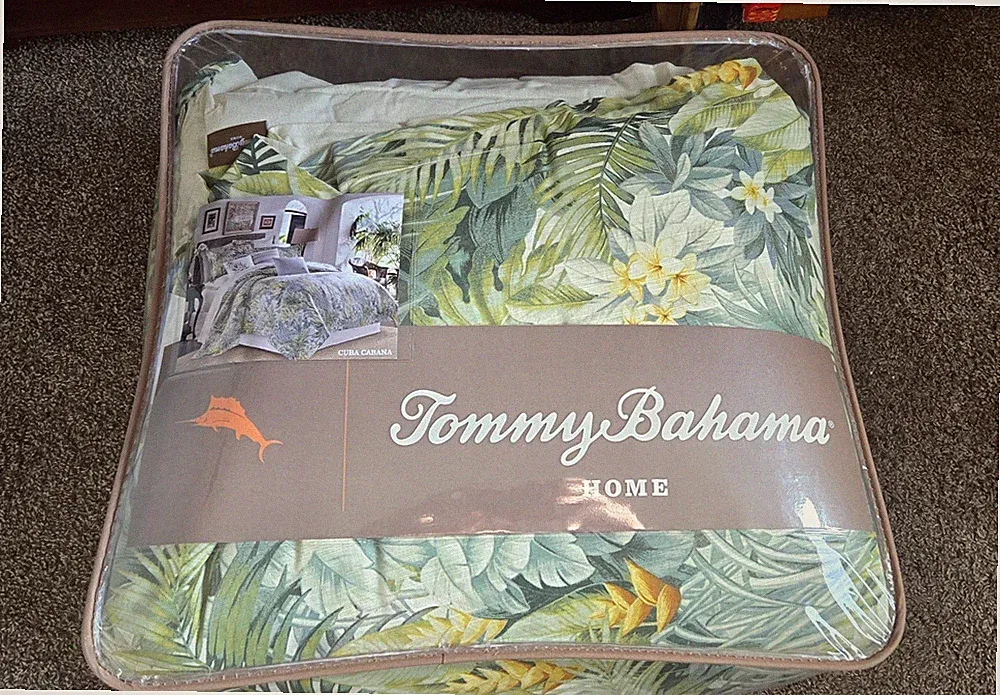 Tommy Bahama Cuba Cabana Queen Size Tropical Floral Comforter Set New