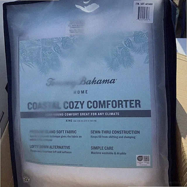 Tommy Bahama Home Coastal Cozy Comforter -White KING SIZE NEW