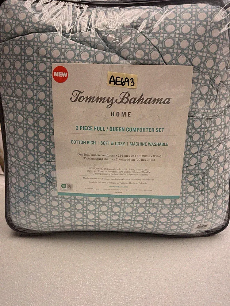 Tommy Bahama Home Legacy Palms Reversible Full/queen 3 pc Comforter Set New