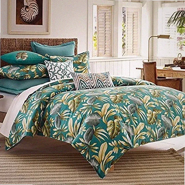 TOMMY BAHAMA HOME Paradise Palm Twin Duvet Set Teal Tropical Sealed NWT