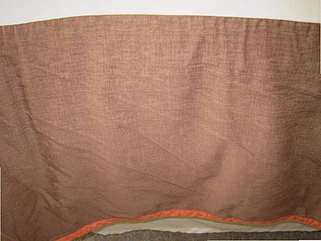 TOMMY BAHAMA HOME ~ Queen Cotton Brown Pleated Bed Skirt w Orange Trim ~ EUC