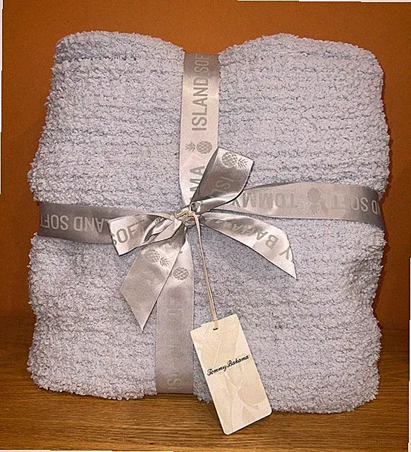 Tommy Bahama Island Soft Throw Blanket, Dream Sky Blue, 50” x 70”, SH360924