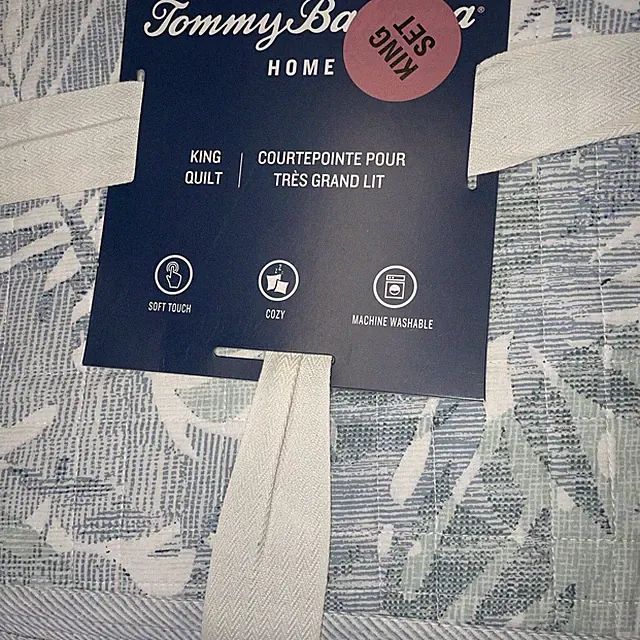 Tommy Bahama King Quilt Hanalei Bay Blue White Green Blue Cotton NEW P13