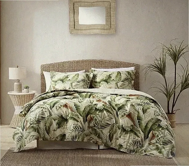 Tommy Bahama Palmiers 4-Pce. Green Botanical Cotton Comforter Set Sz Queen