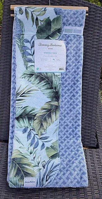 Tommy Bahama Parrot Party Coco Flannel Fleece Reversible Throw Blanket 50" x 70"