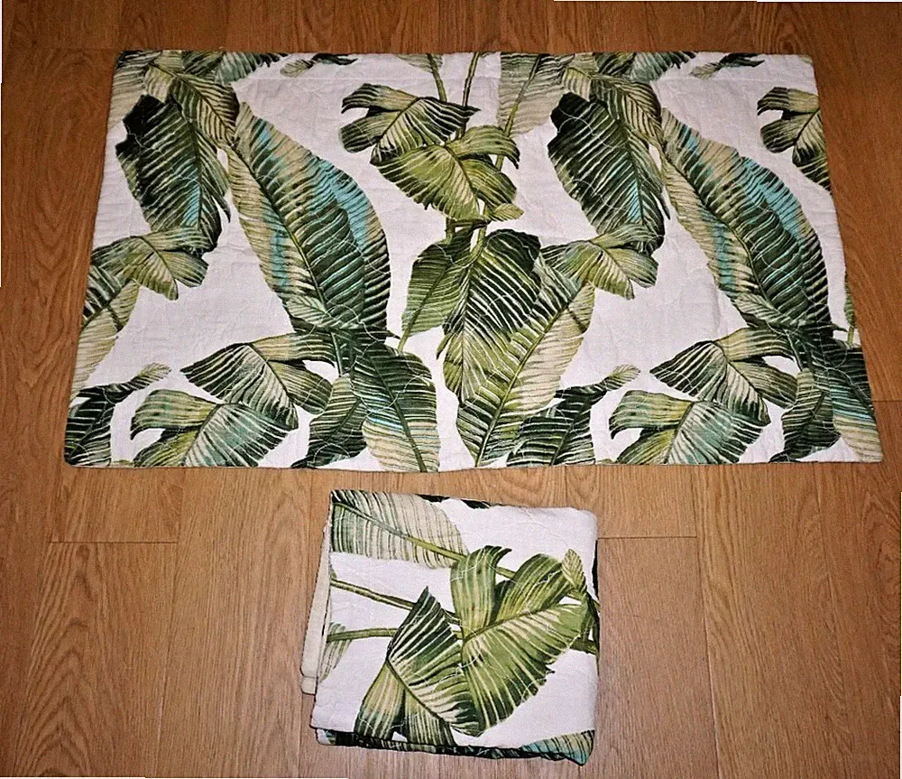 TOMMY BAHAMA Pillow Sham King SET 2 Fiesta Palms Tropical Leaf 21x37