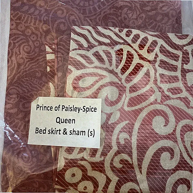 TOMMY BAHAMA Prince Of Paisley SPICE Queen Bed Skirt 2 Standard Shams NIP cotton