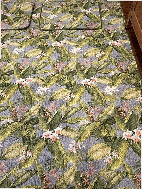 Tommy Bahama Quilt bedspread 2 Shams Aregada Dock double Topical Beach