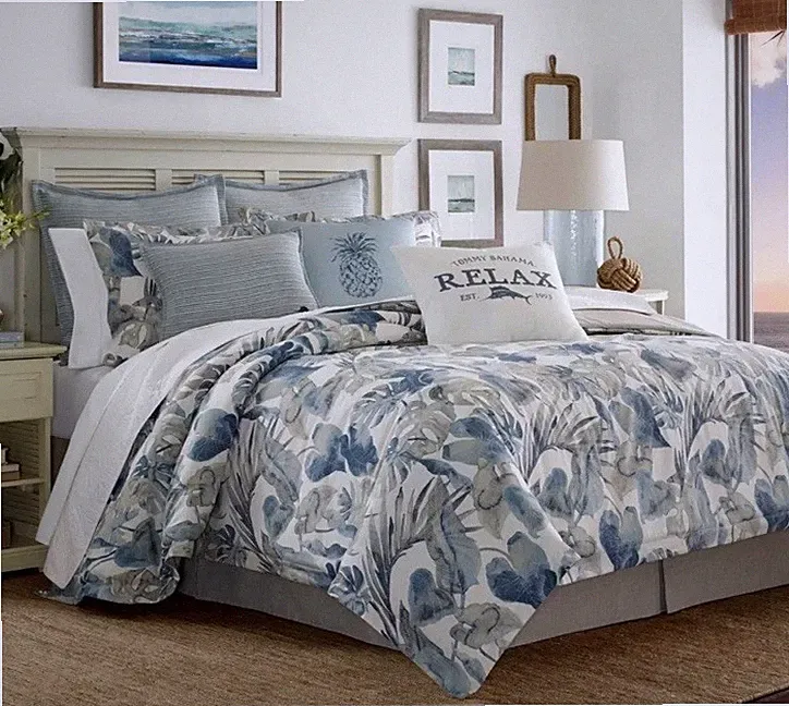 Tommy Bahama Raw Coast Collection Duvet Cover Set 100% Cotton Sz KING