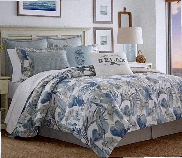 Tommy Bahama Raw Coast Collection Duvet Cover Set 100% Cotton Sz KING NWT